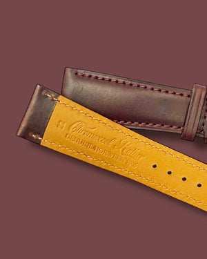 HORWEEN CHROMEXCEL COWHIDE LEATHER BURGUNDY STRAP