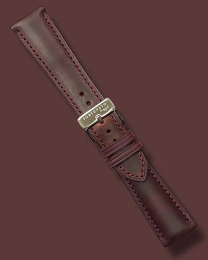HORWEEN CHROMEXCEL COWHIDE LEATHER BURGUNDY STRAP