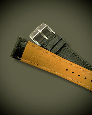HORWEEN CXL COWHIDE EMBOSSED PATTERN LEATHER DARK GREEN STRAP