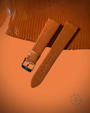 Orange genuine Lizard strap